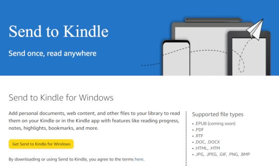 Send to Kindle Apps for PC and Mac Now Support EPUB