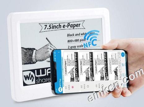 Waveshare Now Sells NFC-Powered E-ink Screens in 7.5", 4.2", 2.9", and 2.13" Sizes E-ink 